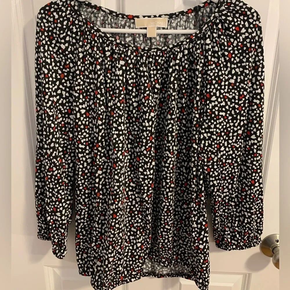 Michael Kors small heart blouse shirt relaxed fit